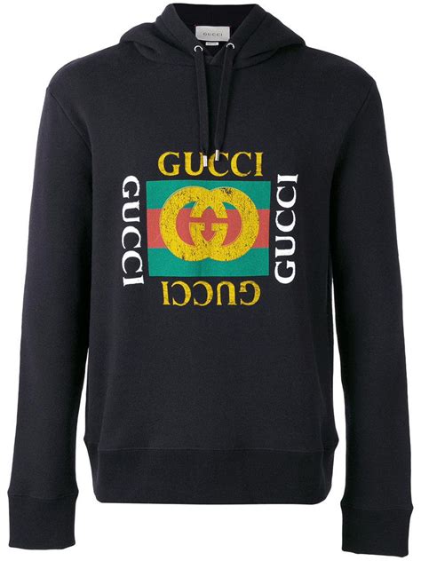 gucci black zip up hoodie|Gucci oversized logo hoodie.